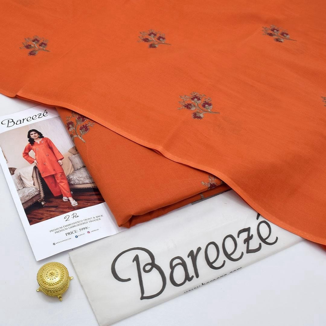 Bareeze Inspired 2PC Lawn Suit – Embroidered Elegance