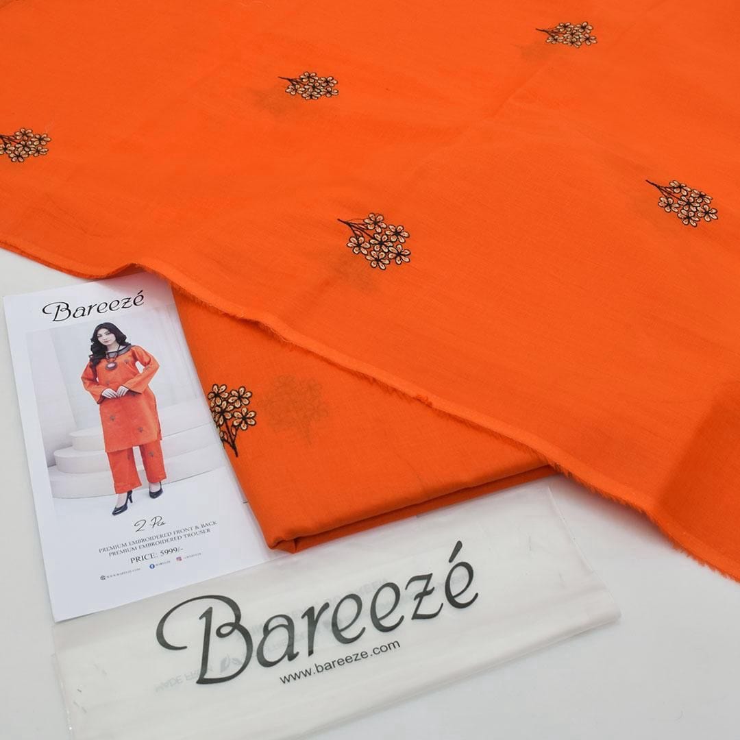 Bareeze Inspired 2PC Lawn Suit – Embroidered Elegance