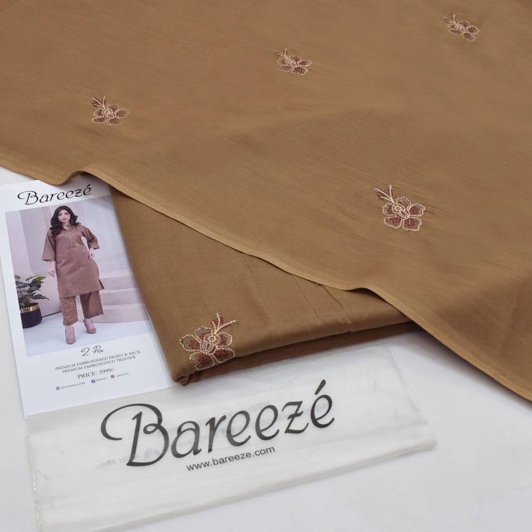 Bareeze Inspired 2PC Lawn Suit – Embroidered Elegance
