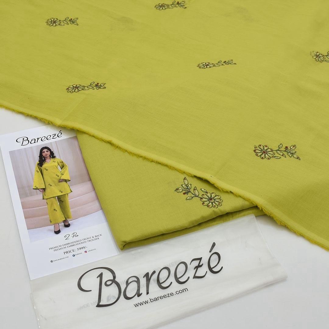 Bareeze Inspired 2PC Lawn Suit – Embroidered Elegance