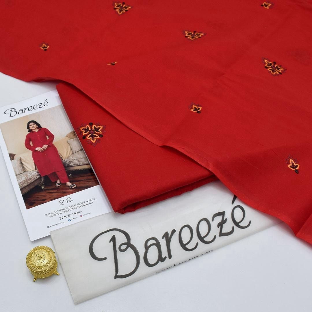 Bareeze Inspired 2PC Lawn Suit – Embroidered Elegance