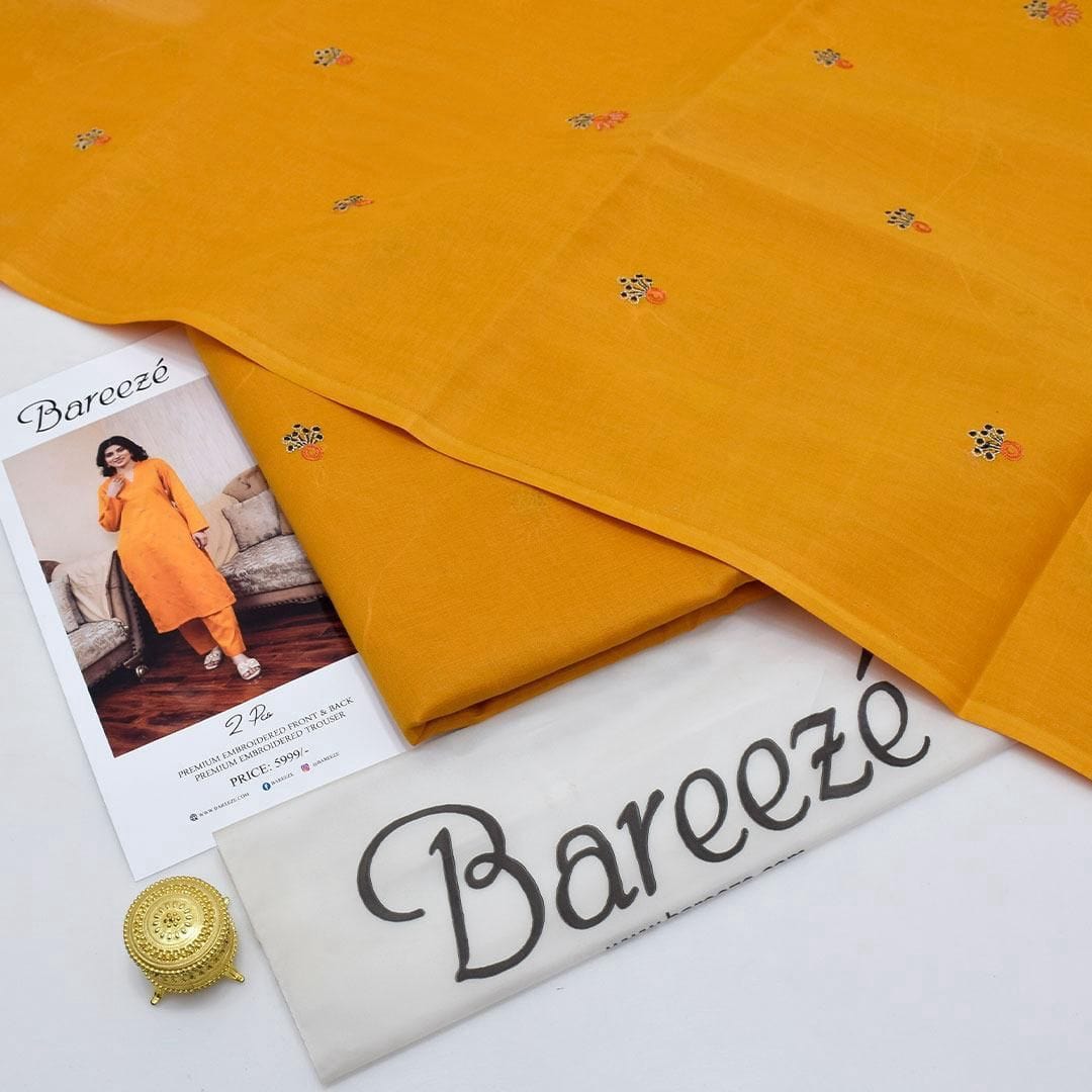 Bareeze Inspired 2PC Lawn Suit – Embroidered Elegance