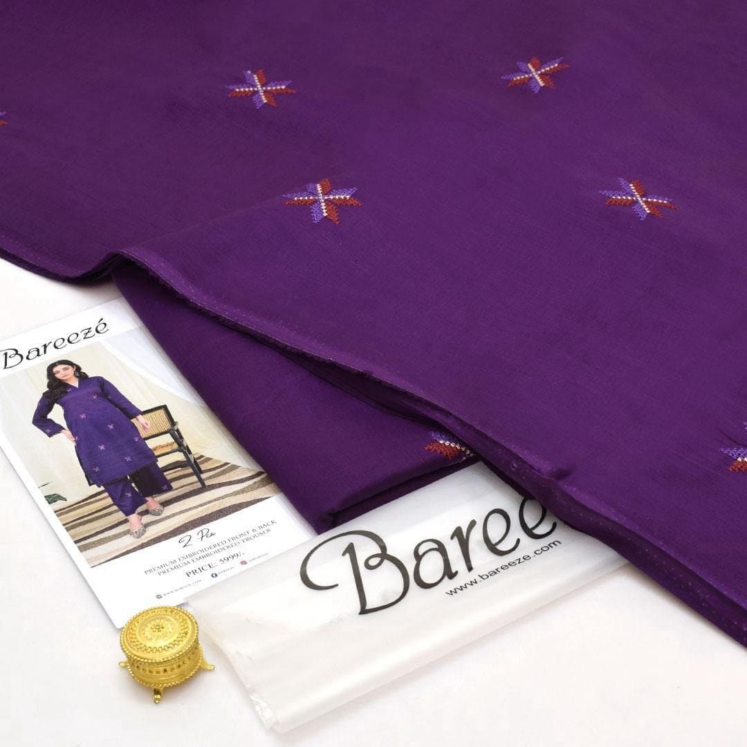Bareeze Inspired 2PC Lawn Suit – Embroidered Elegance
