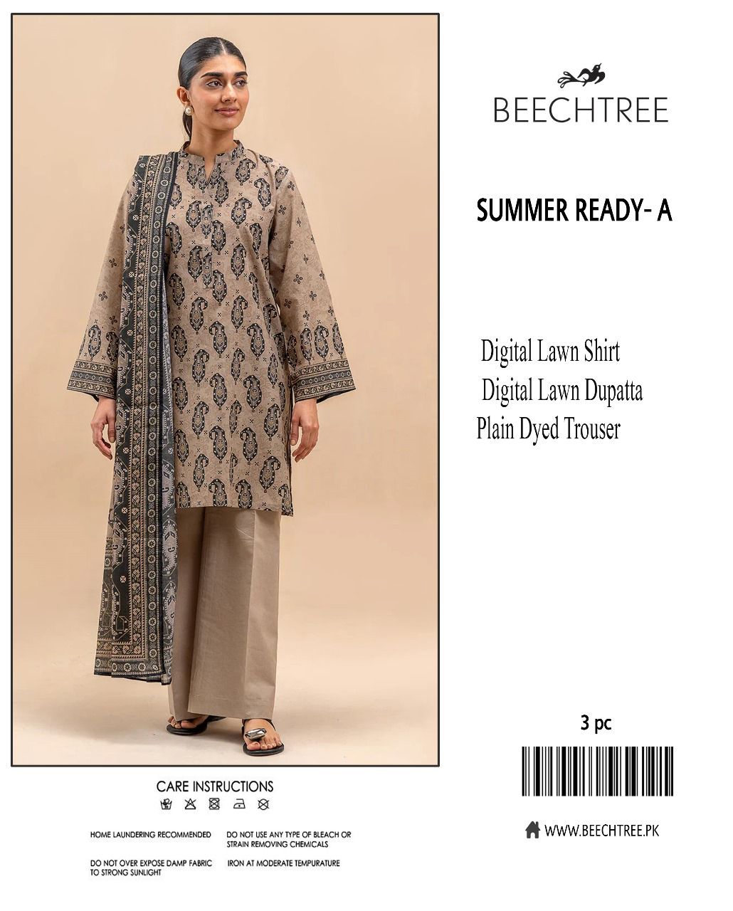 Beechtree 3-Piece Printed Lawn Suit