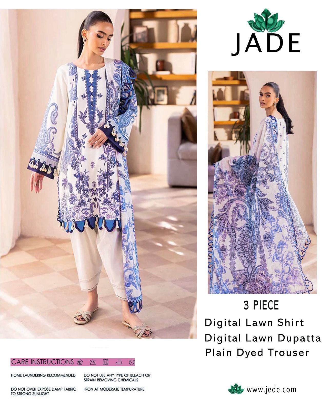 Jade-Inspired Printed Lawn Suit