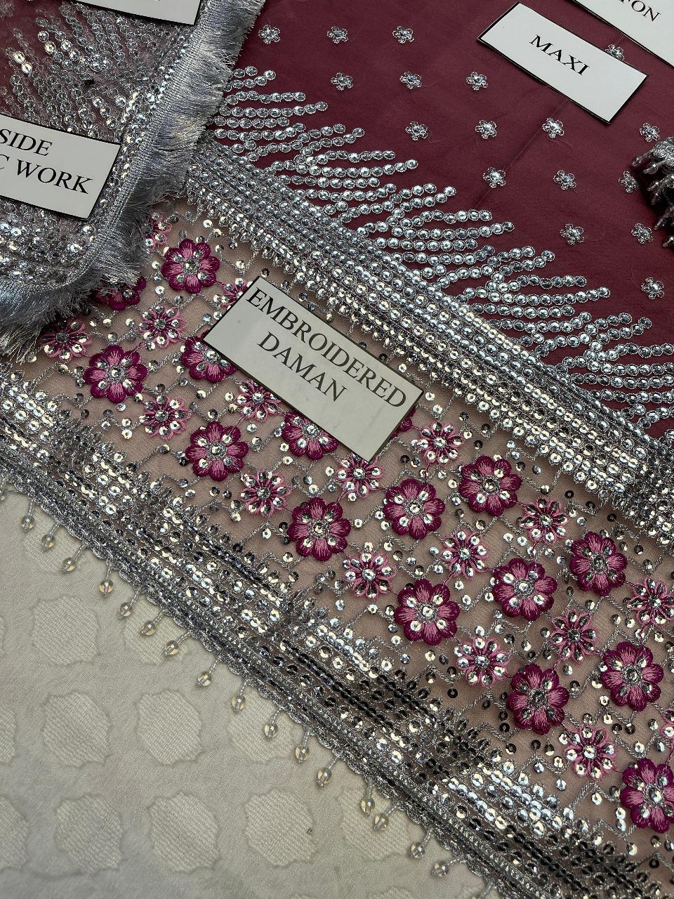 MARIA B Inspired– Embroidered Maxi Dress