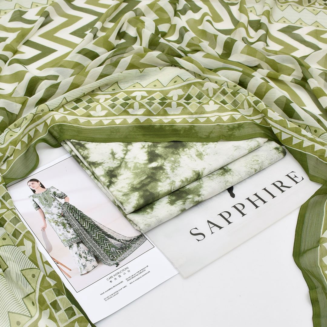 Sapphire-Inspired 3-Piece Premium Lawn Suit