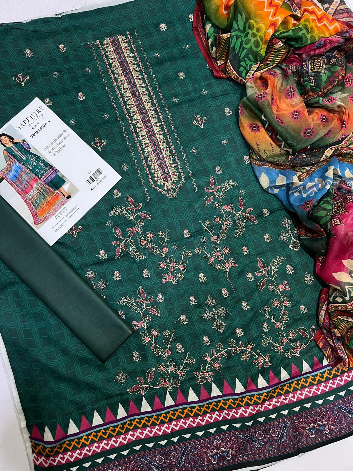 Sapphire Inspired Embroidered Lawn Suit