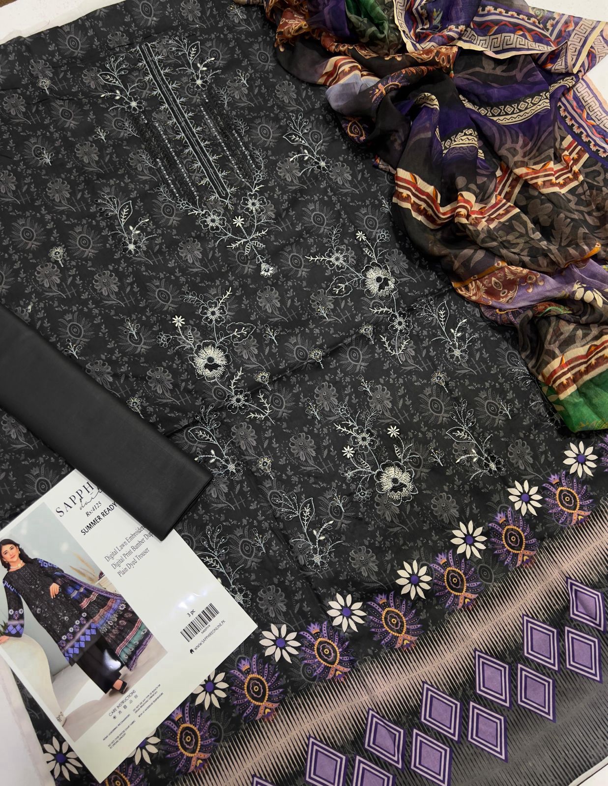Sapphire Inspired Embroidered Lawn Suit