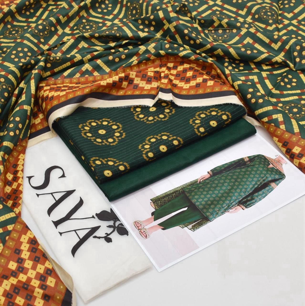 Saya Tana Dora – Lawn Suit (Unstitched)
