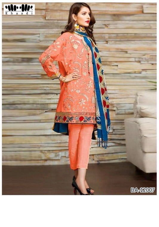 Khaadi Inspired 3-Piece Embroidered Lawn Suit