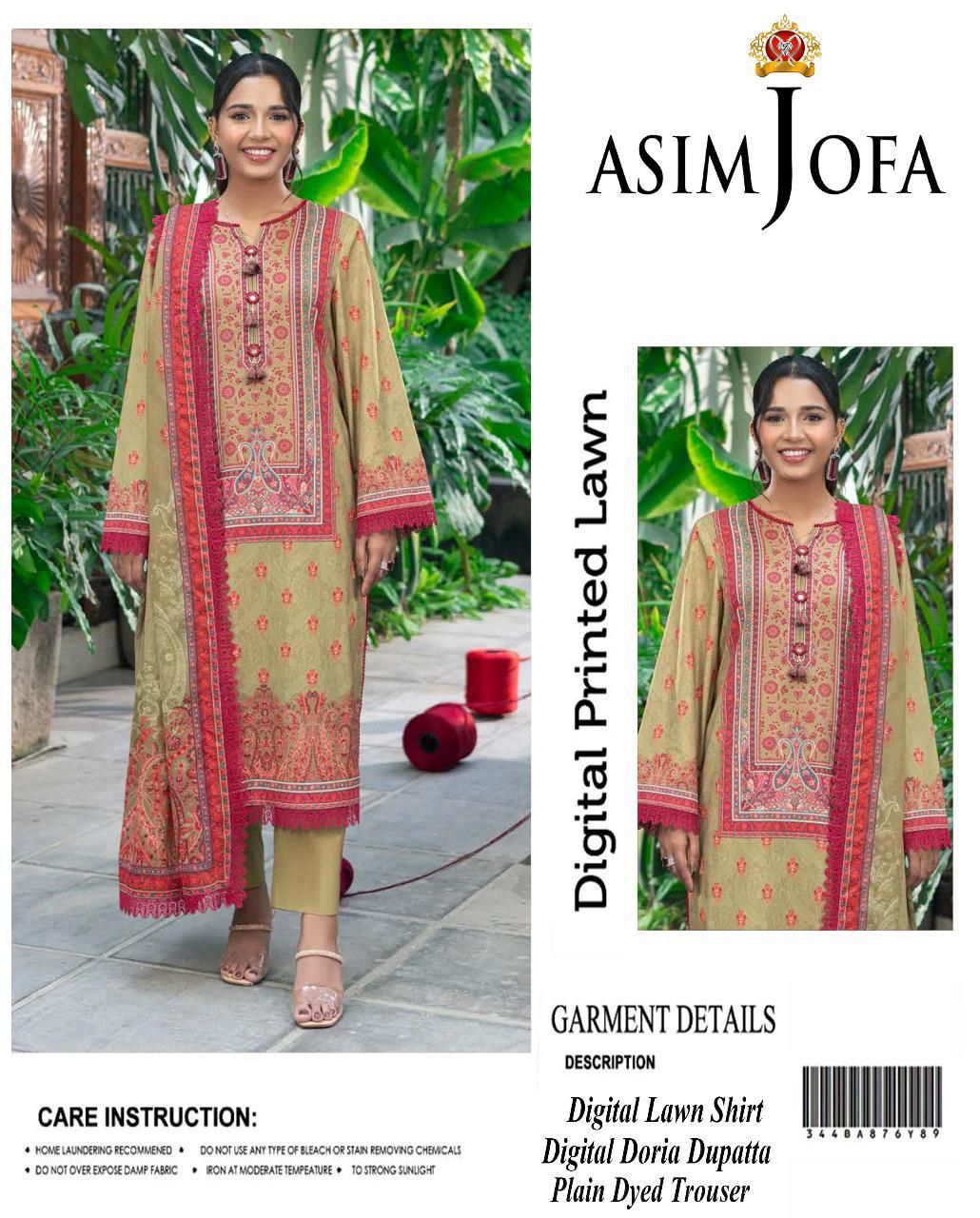 Asim Jofa-Inspired 3-Piece Printed Lawn Suit