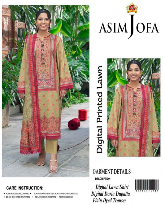 Asim Jofa-Inspired 3-Piece Printed Lawn Suit