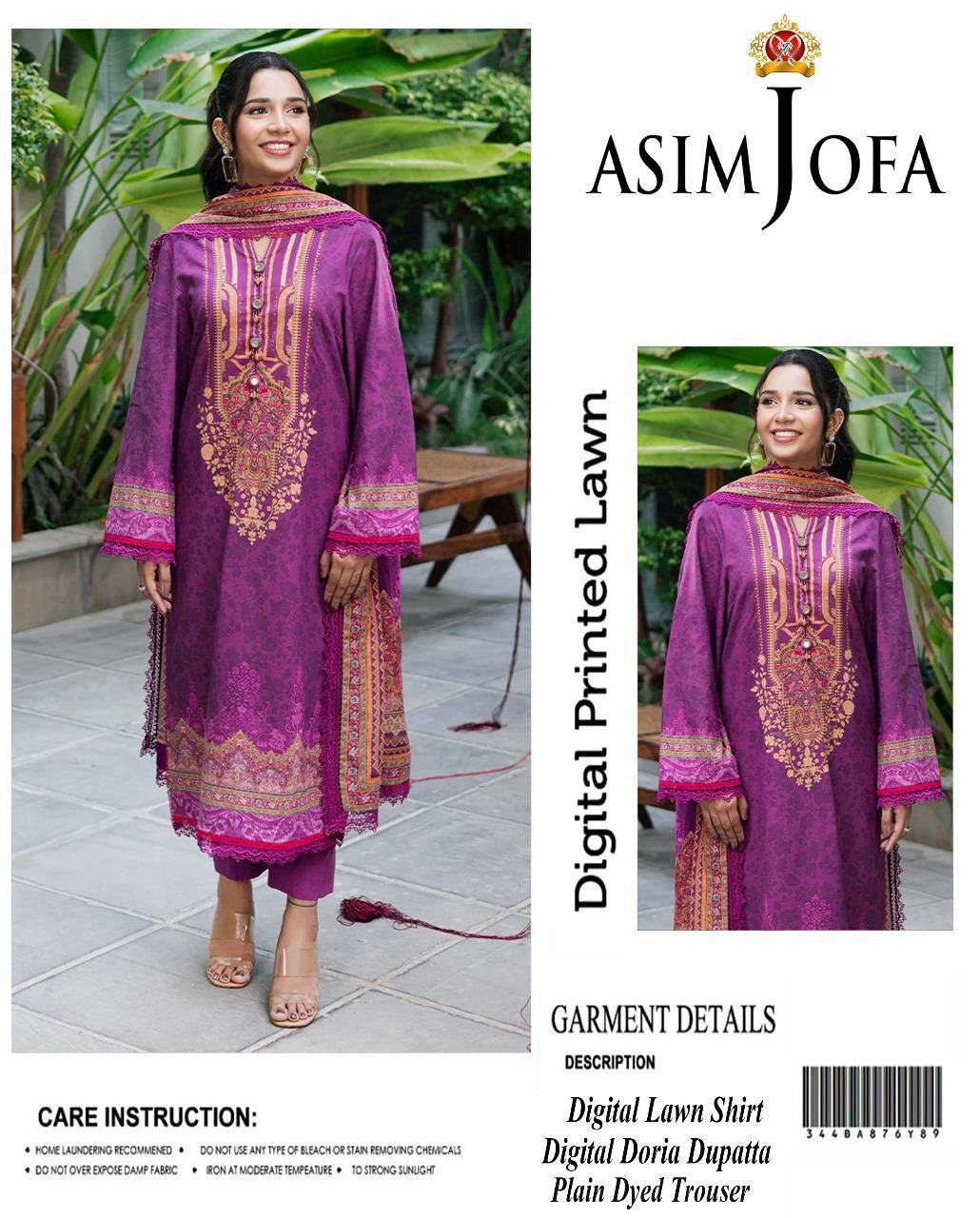 Asim Jofa-Inspired 3-Piece Printed Lawn Suit