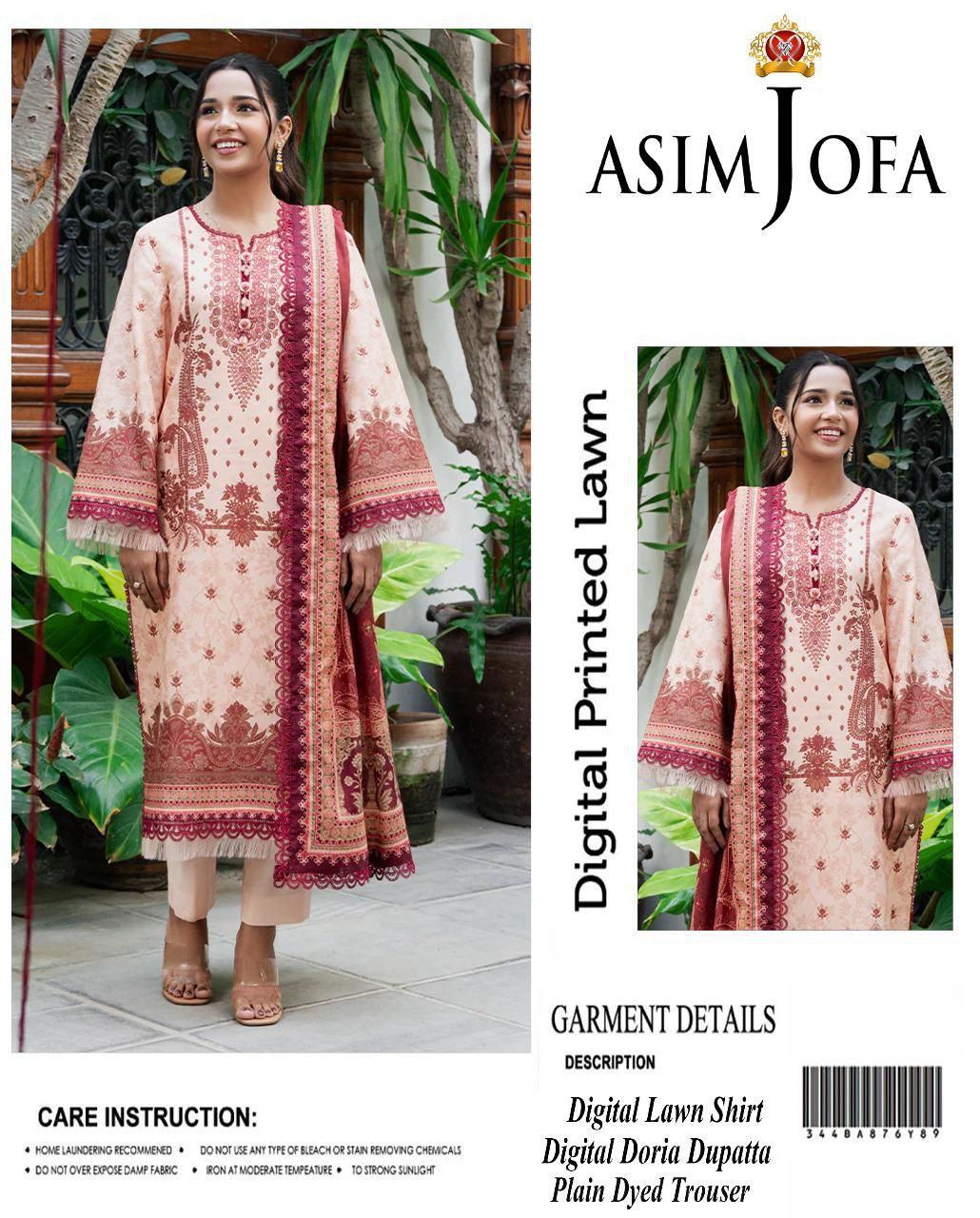 Asim Jofa-Inspired 3-Piece Printed Lawn Suit