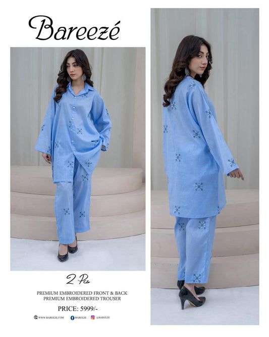 Bareeze Inspired 2PC Lawn Suit – Embroidered Elegance