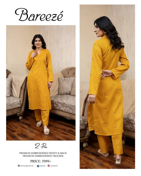 Bareeze Inspired 2PC Lawn Suit – Embroidered Elegance