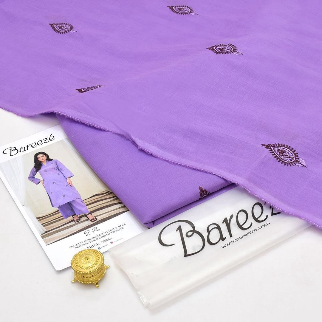 Bareeze Inspired 2PC Lawn Suit – Embroidered Elegance