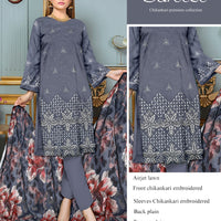 Bareeze Inspired 3-Piece Embroidered Lawn Suit – Unstitched
