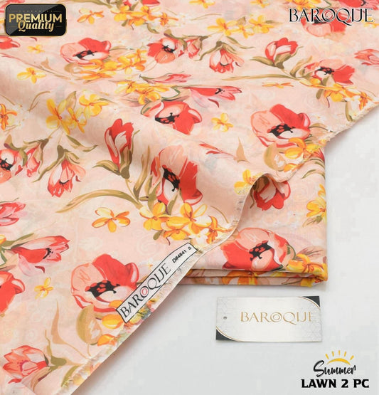 Baroque-Inspired 2-Piece Digital Printed Lawn Suit