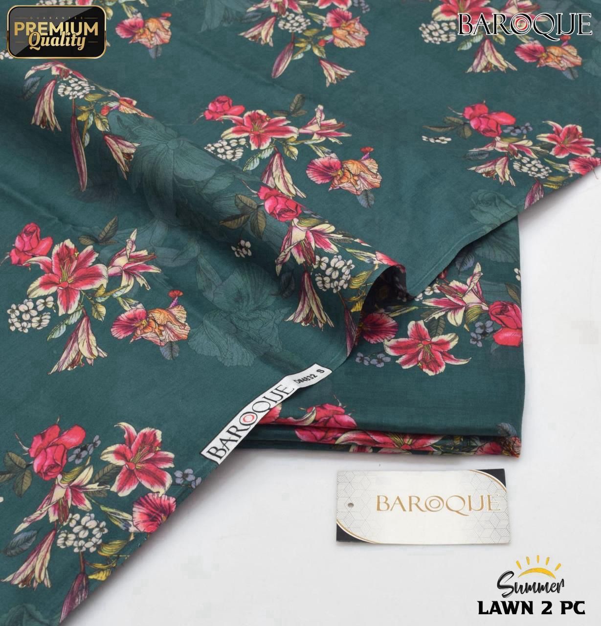 Baroque-Inspired 2-Piece Digital Printed Lawn Suit