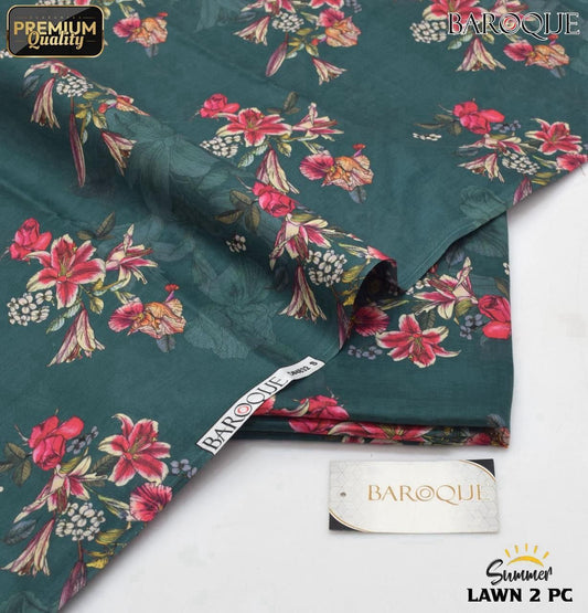 Baroque-Inspired 2-Piece Digital Printed Lawn Suit