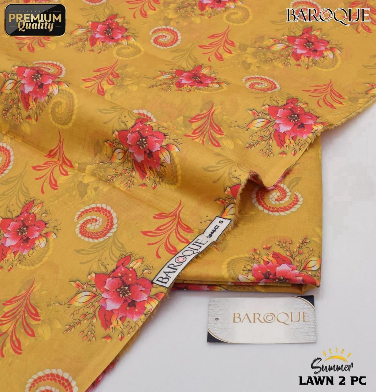Baroque-Inspired 2-Piece Digital Printed Lawn Suit