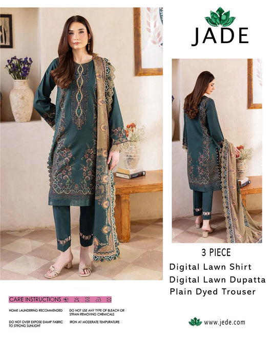Jade-Inspired Printed Lawn Suit
