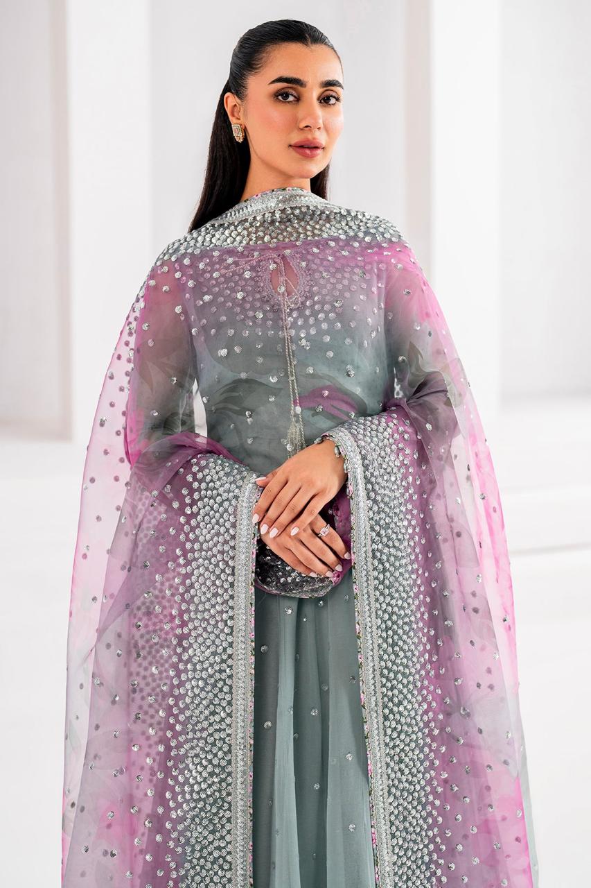 MARIA B Inspired– Embroidered Maxi Dress