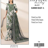 Sapphire-Inspired 3-Piece Premium Lawn Suit