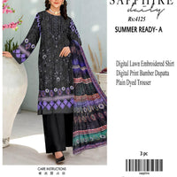 Sapphire Inspired Embroidered Lawn Suit