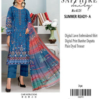 Sapphire Inspired Embroidered Lawn Suit