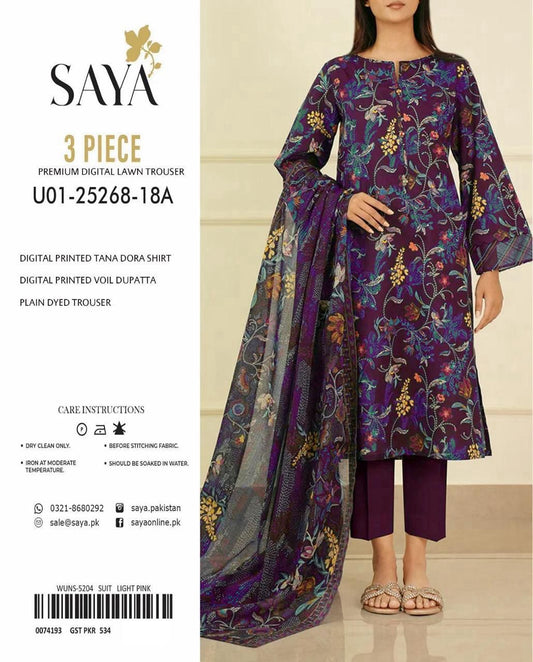 Saya Tana Dora – Lawn Suit (Unstitched)