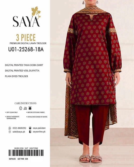 Saya Tana Dora – Lawn Suit (Unstitched)