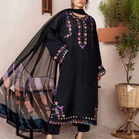 Zaha Inspired 3-Piece Embroidered Lawn Suit
