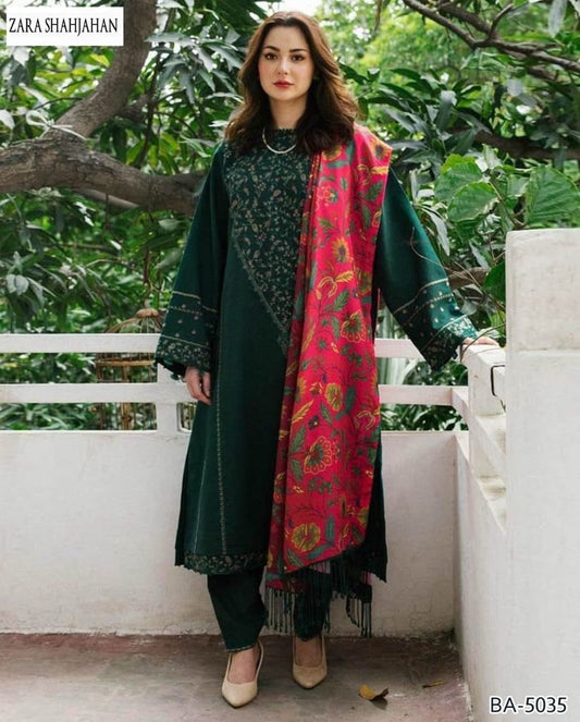 Zara Shahjahan Inspired 3-Piece Embroidered Lawn Suit